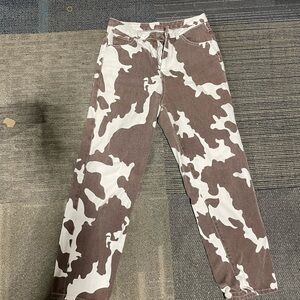 Cow print pants size small
